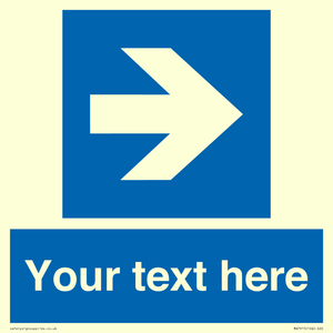 Custom Directional signage blue right arrow 